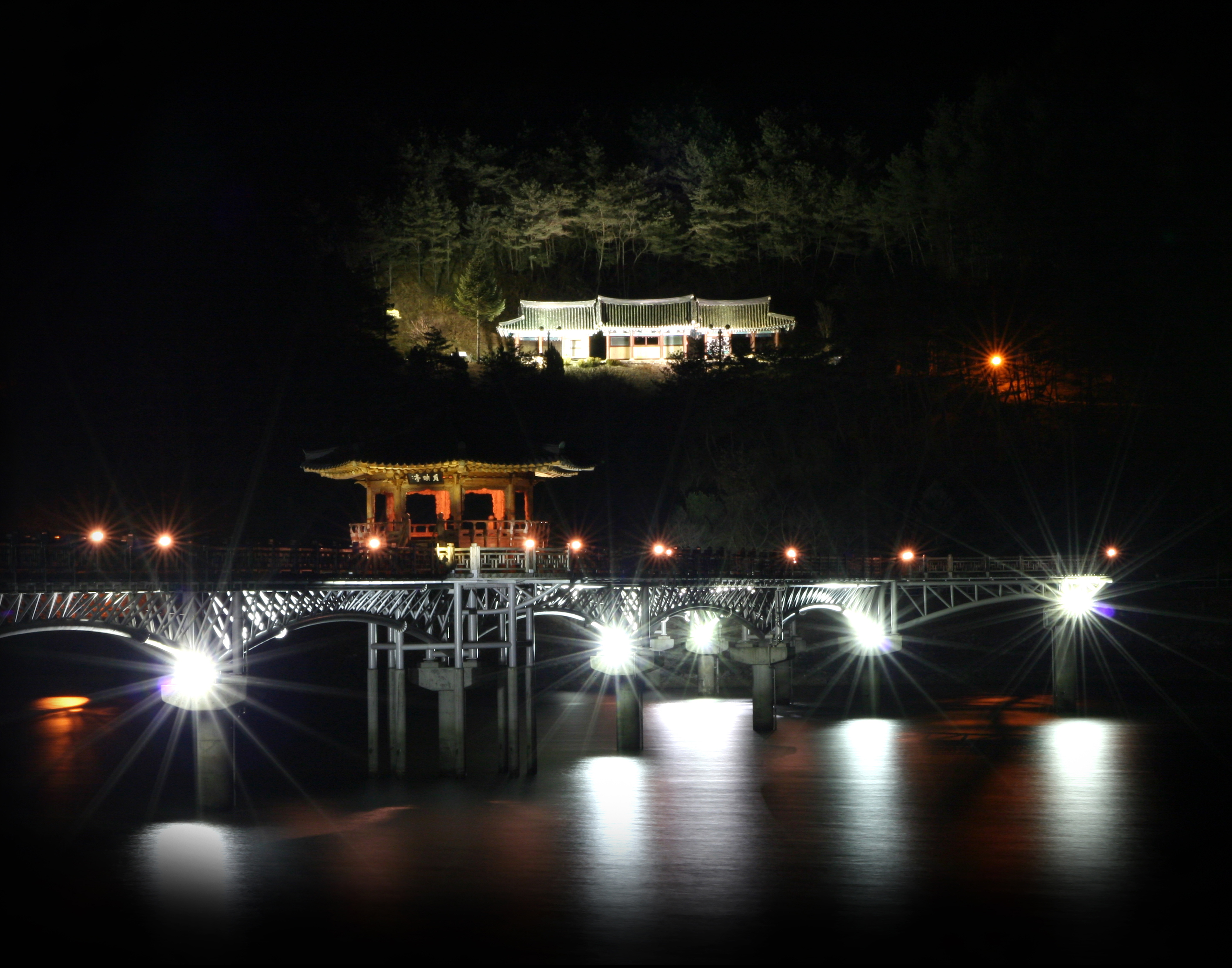 안동댐 월영교 분수 재가동 안내.